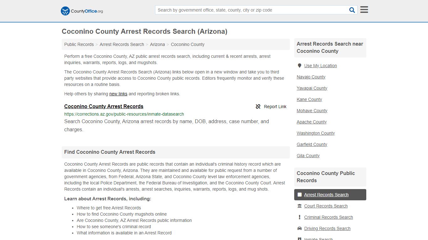 Arrest Records Search - Coconino County, AZ (Arrests & Mugshots)